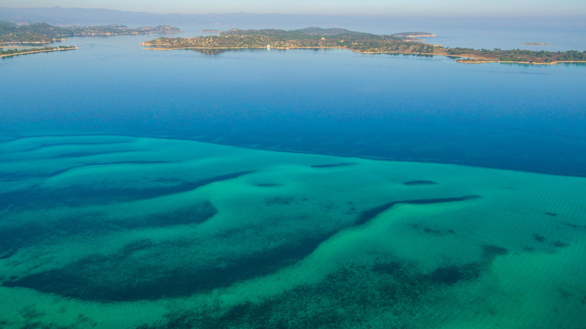 Turquoise sea of Halkidiki near Vourvourou, Sithonia