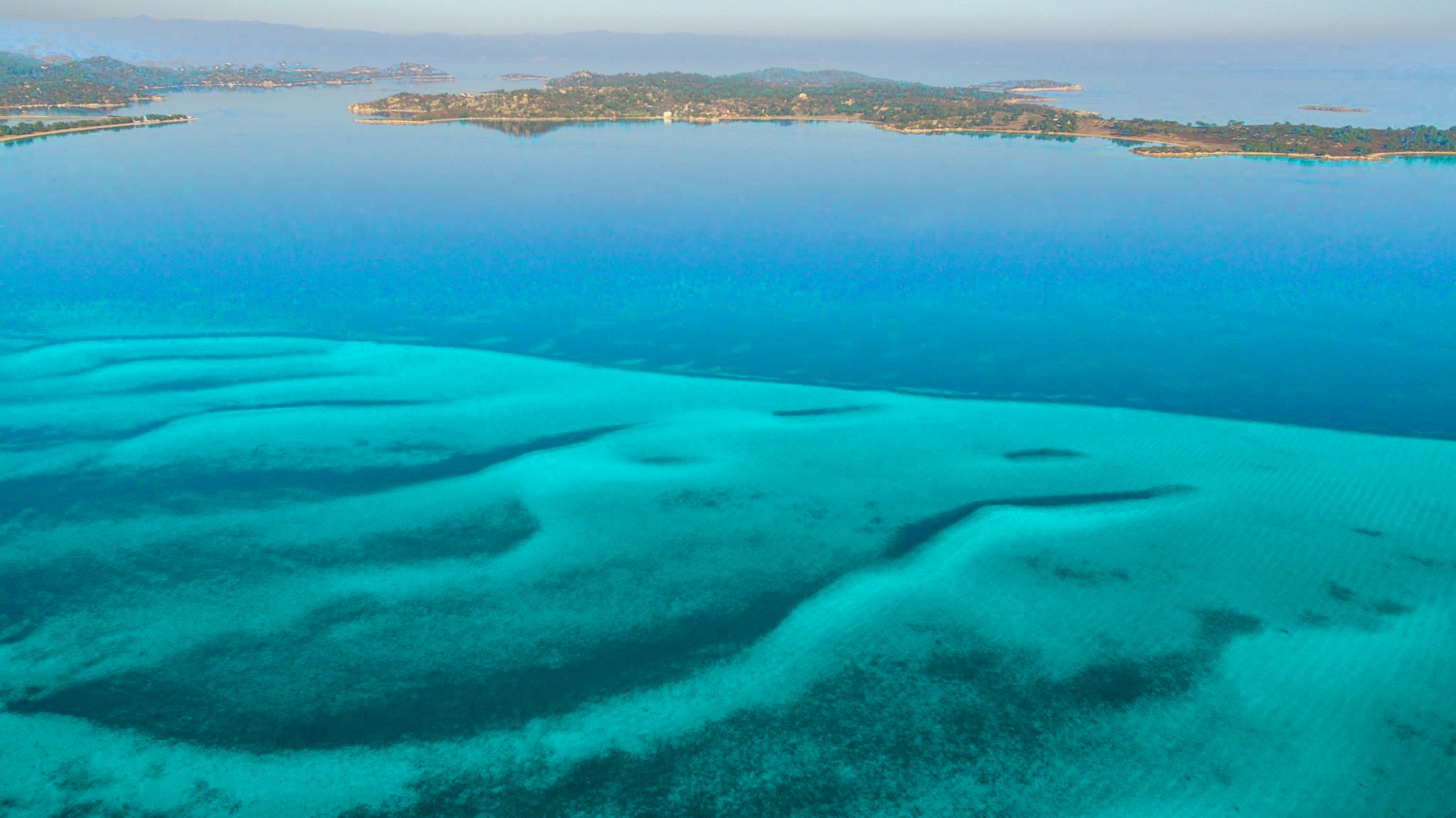 Turquoise sea of Halkidiki near Vourvourou, Sithonia